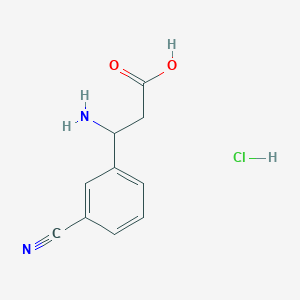 molecular formula C10H11ClN2O2 B3028284 3-氨基-3-(3-氰基苯基)丙酸盐酸盐 CAS No. 1810069-92-1