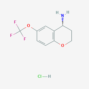 molecular formula C10H11ClF3NO2 B3028291 (R)-6-(Trifluoromethoxy)chroman-4-amine hydrochloride CAS No. 1810074-61-3