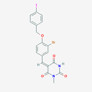 molecular formula C19H14BrIN2O4 B302831 5-{3-bromo-4-[(4-iodobenzyl)oxy]benzylidene}-1-methyl-2,4,6(1H,3H,5H)-pyrimidinetrione 