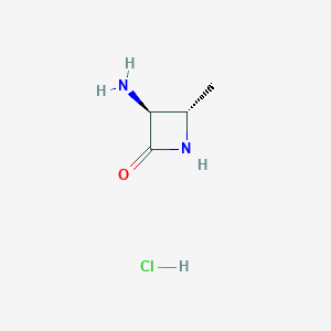 molecular formula C4H9ClN2O B3028312 (3S,4S)-3-氨基-4-甲基氮杂环丁-2-酮盐酸盐 CAS No. 1844898-11-8