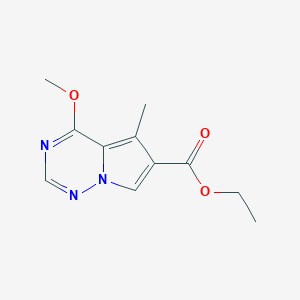 molecular formula C11H13N3O3 B3028325 Ethyl 4-methoxy-5-methylpyrrolo[2,1-f][1,2,4]triazine-6-carboxylate CAS No. 1860028-32-5