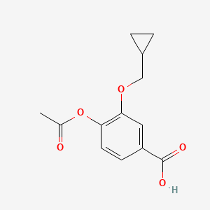 molecular formula C13H14O5 B3028334 4-Acetoxy-3-(cyclopropylmethoxy)benzoic acid CAS No. 1883347-32-7