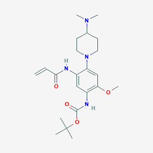 molecular formula C22H34N4O4 B3028341 tert-butyl N-(4-(4-(dimethylamino)piperidine-1-yl)-2-methoxy-5-(prop-2-enamido)phenyl)carbamate CAS No. 1894234-36-6