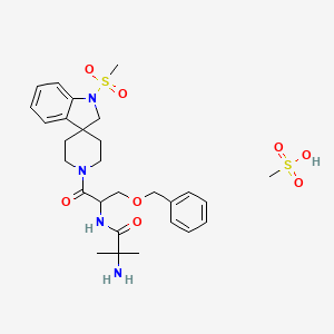 2-amino-N-[(2R)-3-(benzyloxy)-1-{1-methanesulfonyl-1,2-dihydrospiro[indole-3,4'-piperidine]-1'-yl}-1-oxopropan-2-yl]-2-methylpropanamide; methanesulfonic acid