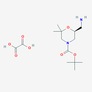 molecular formula C14H26N2O7 B3028360 (S)-叔丁基6-(氨甲基)-2,2-二甲基吗啉-4-羧酸草酸酯 CAS No. 1951425-14-1