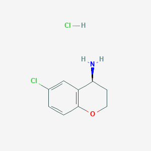 molecular formula C9H11Cl2NO B3028372 (S)-6-氯代色满-4-胺盐酸盐 CAS No. 1956436-48-8