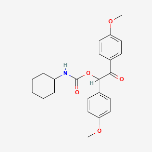 molecular formula C23H27NO5 B3028379 1,2-双(4-甲氧基苯基)-2-氧代乙基环己基氨基甲酸酯 CAS No. 196599-80-1