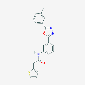 molecular formula C21H17N3O2S B302839 N-{3-[5-(3-methylphenyl)-1,3,4-oxadiazol-2-yl]phenyl}-2-(2-thienyl)acetamide 