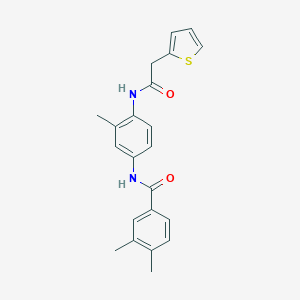 molecular formula C22H22N2O2S B302841 3,4-dimethyl-N-{3-methyl-4-[(2-thienylacetyl)amino]phenyl}benzamide 