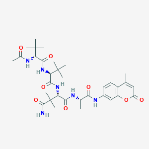 molecular formula C33H48N6O8 B3028426 N-Acetyl-3-methyl-D-valyl-3-methyl-L-valyl-3,3-dimethyl-L-asparaginyl-N-(4-methyl-2-oxo-2H-1-benzopyran-7-yl)-L-alaninamide CAS No. 204909-38-6