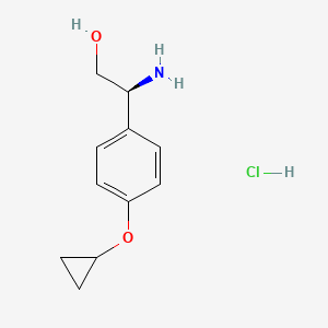 molecular formula C11H16ClNO2 B3028439 (S)-2-Amino-2-(4-cyclopropoxyphenyl)ethanol hydrochloride CAS No. 2061996-92-5