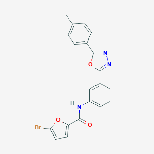 molecular formula C20H14BrN3O3 B302845 5-bromo-N-{3-[5-(4-methylphenyl)-1,3,4-oxadiazol-2-yl]phenyl}-2-furamide 