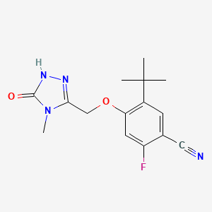 molecular formula C15H17FN4O2 B3028457 CN1C(=O)NN=C1Coc1=CC(F)=C(C=C1C(C)(C)C)C#N CAS No. 2088365-27-7
