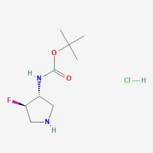 molecular formula C9H18ClFN2O2 B3028466 tert-Butyl ((3R,4R)-4-fluoropyrrolidin-3-yl)carbamate hydrochloride CAS No. 2097061-04-4