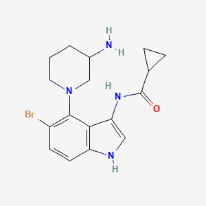 molecular formula C17H21BrN4O B3028471 N-[4-(3-氨基哌啶-1-基)-5-溴-1H-吲哚-3-基]环丙烷甲酰胺 CAS No. 2097938-64-0