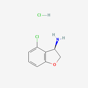 molecular formula C8H9Cl2NO B3028475 3-苯并呋喃胺，4-氯-2,3-二氢-，盐酸盐 (1:1)，(3R)- CAS No. 2102412-96-2