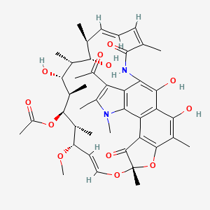 [(7S,9E,11S,12R,13S,14R,15R,16R,17S,18S,19E,21Z)-27-acetyl-2,15,17,32-tetrahydroxy-11-methoxy-3,7,12,14,16,18,22,28,29-nonamethyl-6,23-dioxo-8,33-dioxa-24,29-diazapentacyclo[23.6.1.14,7.05,31.026,30]tritriaconta-1(31),2,4,9,19,21,25(32),26(30),27-nonaen-13-yl] acetate