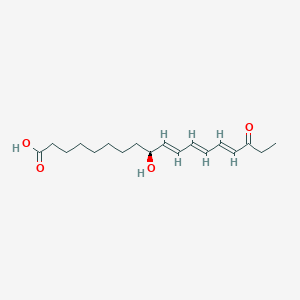 molecular formula C18H28O4 B3028496 (9S,10E,12E,14E)-9-Hydroxy-16-oxooctadeca-10,12,14-trienoic acid CAS No. 212515-31-6