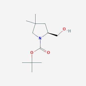 molecular formula C12H23NO3 B3028497 (S)-叔丁基2-(羟甲基)-4,4-二甲基吡咯烷-1-羧酸酯 CAS No. 212890-86-3