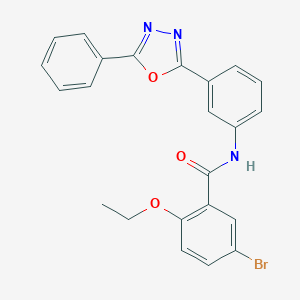 molecular formula C23H18BrN3O3 B302850 5-bromo-2-ethoxy-N-[3-(5-phenyl-1,3,4-oxadiazol-2-yl)phenyl]benzamide 