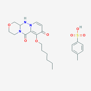 molecular formula C23H31N3O7S B3028501 (R)-7-(Hexyloxy)-3,4,12,12a-tetrahydro-1H-[1,4]oxazino[3,4-c]pyrido[2,1-f][1,2,4]triazine-6,8-dione 4-methylbenzenesulfonate CAS No. 2136287-68-6
