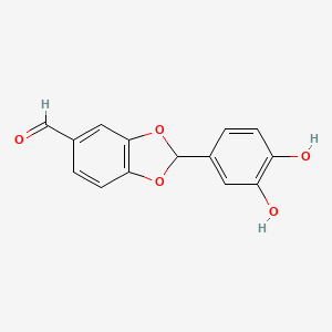 molecular formula C14H10O5 B3028503 2-(3,4-Dihydroxyphenyl)-1,3-benzodioxole-5-carboxaldehyde CAS No. 213903-67-4