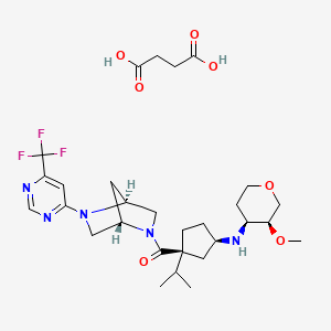 butanedioic acid;[(1S,3R)-3-[[(3S,4S)-3-methoxyoxan-4-yl]amino]-1-propan-2-ylcyclopentyl]-[(1S,4S)-5-[6-(trifluoromethyl)pyrimidin-4-yl]-2,5-diazabicyclo[2.2.1]heptan-2-yl]methanone