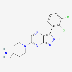 1-[3-(2,3-dichlorophenyl)-1H-pyrazolo[3,4-b]pyrazin-6-yl]-4-methylpiperidin-4-amine