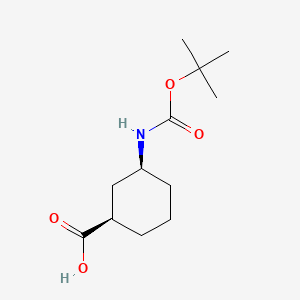 molecular formula C12H21NO4 B3028554 (1R,3S)-3-(tert-Butoxycarbonylamino)cyclohexanecarboxylic Acid CAS No. 222530-39-4