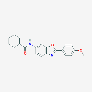 molecular formula C21H22N2O3 B302856 N-[2-(4-methoxyphenyl)-1,3-benzoxazol-6-yl]cyclohexanecarboxamide 