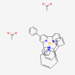 molecular formula C40H32FeN6O4 B3028581 Iron, (4'-phenyl-2,2':6',2''-terpyridine-|EN1,|EN1',|EN1'')(2,2':6',2''-terpyridine-|EN1,|EN1',|EN1'') diacetate CAS No. 2288769-59-3