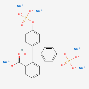 molecular formula C20H13Na5O11P2 B3028599 Pentasodium 2-(oxidobis(4-(phosphonnatooxy)phenyl)methyl)benzoate CAS No. 2382-56-1