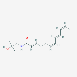 molecular formula C16H25NO2 B3028635 (2E,6Z,8E,10Z)-N-(2-hydroxy-2-methylpropyl)dodeca-2,6,8,10-tetraenamide CAS No. 252193-26-3