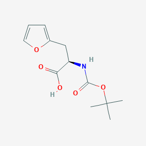 molecular formula C12H17NO5 B3028663 (R)-2-((tert-Butoxycarbonyl)amino)-3-(furan-2-yl)propanoic acid CAS No. 261380-18-1