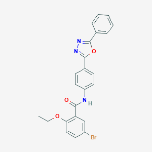molecular formula C23H18BrN3O3 B302868 5-bromo-2-ethoxy-N-[4-(5-phenyl-1,3,4-oxadiazol-2-yl)phenyl]benzamide 