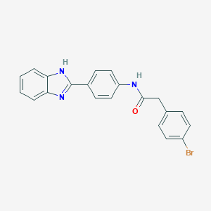 molecular formula C21H16BrN3O B302871 N-[4-(1H-benzimidazol-2-yl)phenyl]-2-(4-bromophenyl)acetamide 