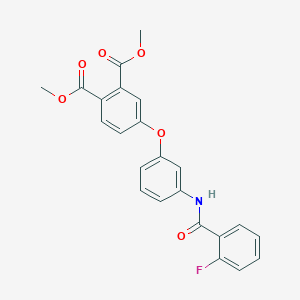 molecular formula C23H18FNO6 B302872 Dimethyl 4-{3-[(2-fluorobenzoyl)amino]phenoxy}phthalate 