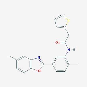 molecular formula C21H18N2O2S B302875 N-[2-methyl-5-(5-methyl-1,3-benzoxazol-2-yl)phenyl]-2-(2-thienyl)acetamide 