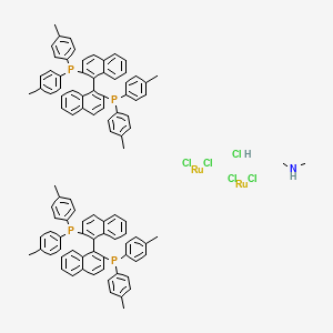 molecular formula C98H88Cl5NP4Ru2 B3028754 [1-[2-bis(4-methylphenyl)phosphanylnaphthalen-1-yl]naphthalen-2-yl]-bis(4-methylphenyl)phosphane;dichlororuthenium;N-methylmethanamine;hydrochloride CAS No. 309735-86-2