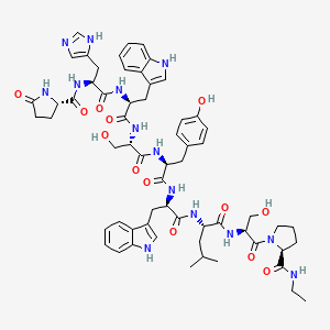 molecular formula C61H76N14O13 B3028769 (脱-gly10、d-trp6、pro-nhet9)-促黄体激素释放激素（海鲷） CAS No. 319432-01-4