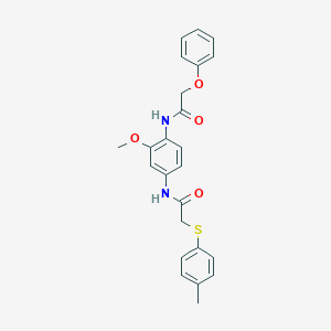 molecular formula C24H24N2O4S B302877 N-{3-methoxy-4-[(phenoxyacetyl)amino]phenyl}-2-[(4-methylphenyl)sulfanyl]acetamide 