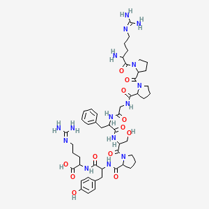 molecular formula C50H73N15O12 B3028783 2-[[2-[[1-[2-[[2-[[2-[[1-[1-[2-氨基-5-(二氨基亚甲基氨基)戊酰]吡咯烷-2-羰基]吡咯烷-2-羰基]氨基]乙酰]氨基]-3-苯基丙酰]氨基]-3-羟基丙酰]吡咯烷-2-羰基]氨基]-3-(4-羟基苯基)丙酰]氨基]-5-(二氨基亚甲基氨基)戊酸 CAS No. 32222-00-7