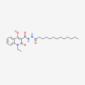 1-ethyl-4-hydroxy-2-oxo-N'-tridecanoyl-1,2-dihydroquinoline-3-carbohydrazide