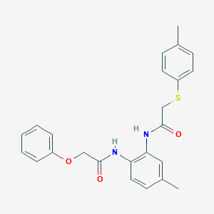 molecular formula C24H24N2O3S B302881 N-{5-methyl-2-[(phenoxyacetyl)amino]phenyl}-2-[(4-methylphenyl)thio]acetamide 