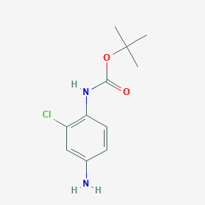 molecular formula C11H15ClN2O2 B3028819 叔丁基(4-氨基-2-氯苯基)氨基甲酸酯 CAS No. 342882-96-6