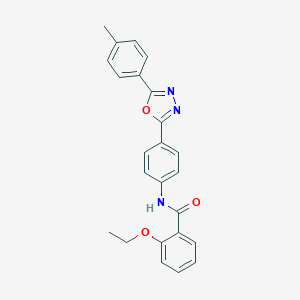 molecular formula C24H21N3O3 B302882 2-ethoxy-N-{4-[5-(4-methylphenyl)-1,3,4-oxadiazol-2-yl]phenyl}benzamide 