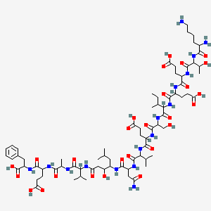 molecular formula C73H118N16O27 B3028830 [Asn670, Sta671, Val672]-Amyloid beta Peptide (662-675) CAS No. 350228-37-4