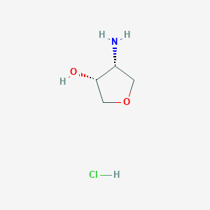 molecular formula C4H10ClNO2 B3028840 cis-4-Aminotetrahydrofuran-3-ol hydrochloride CAS No. 352534-77-1