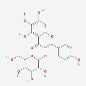 molecular formula C23H24O12 B3028844 5-Hydroxy-2-(4-hydroxyphenyl)-6,7-dimethoxy-3-[3,4,5-trihydroxy-6-(hydroxymethyl)oxan-2-yl]oxychromen-4-one CAS No. 35399-32-7