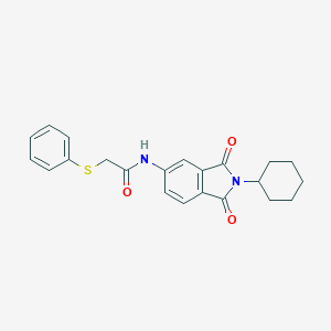 molecular formula C22H22N2O3S B302885 N-(2-cyclohexyl-1,3-dioxo-2,3-dihydro-1H-isoindol-5-yl)-2-(phenylsulfanyl)acetamide 